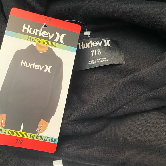 ❤️❤️Hurley Kids size 7/8 black hoodie. NWT - Picture 4 of 5